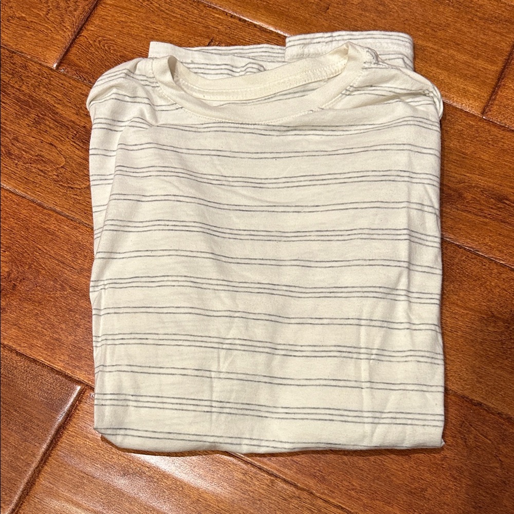 Striped Cream and Gray T-Shirt